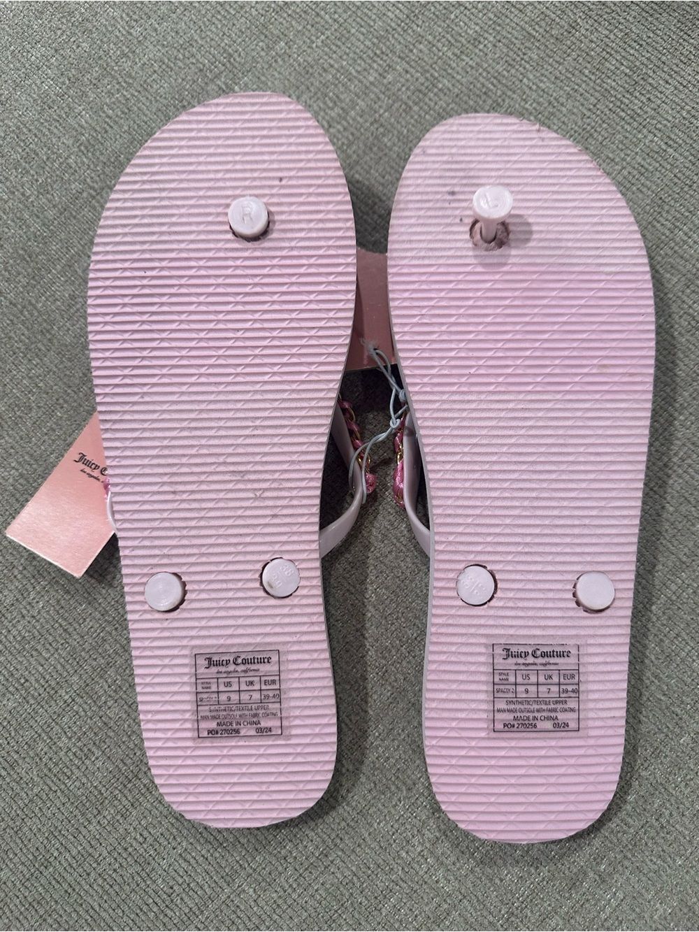 Juicy Couture Pink Rhinestone Sandals Womens Size 9 New - Picture 5 of 7
